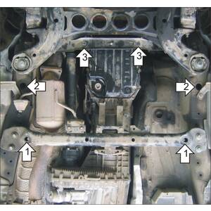 Защита Коробка переключения передач Porsche Cayenne ( 2007-2010 ) г. арт: 35401-2