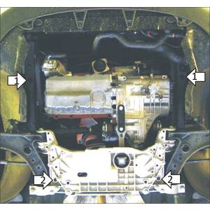 Защита Двигатель, Коробка переключения передач Skoda Octavia II ( 2008-2013 ) г. арт: 32703-5 photo3 Интернет магазин Автоаксессуаров Защита картера, МКПП, АКПП, РК, ТБ (Мотодор)