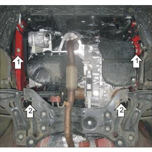 Защита Двигатель, Коробка переключения передач Volkswagen Polo Седан ( 2010-2015 ) г. арт: 32301-10 photo3 Интернет магазин Автоаксессуаров Защита картера, МКПП, АКПП, РК, ТБ (Мотодор)