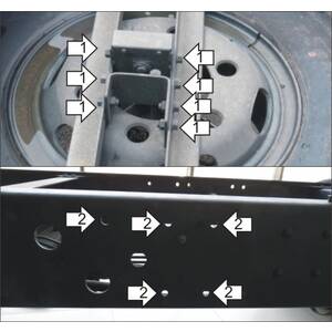 Защита Кронштейн крепления запасного колеса Hyundai HD 65 ( 2003-н.в. ) г. арт: 20911 photo2 Интернет магазин Автоаксессуаров Защита картера, МКПП, АКПП, РК, ТБ (Мотодор)