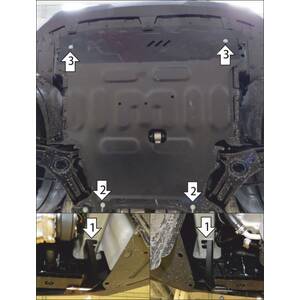 Защита Двигатель, Коробка переключения передач Changan Cs35 Plus ( 2018- ) г. арт: 57201 photo1 Интернет магазин Автоаксессуаров Защита картера, МКПП, АКПП, РК, ТБ (Мотодор)