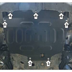 Защита Двигатель, Коробка переключения передач Chery Tiggo 8 ( 2019-2023 ) г. арт: 59001-7 photo1 Интернет магазин Автоаксессуаров Защита картера, МКПП, АКПП, РК, ТБ (Мотодор)