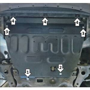 Защита Двигатель, Коробка переключения передач Chery Tiggo 8 Pro Max ( 2022- ) г. арт: 59007 photo1 Интернет магазин Автоаксессуаров Защита картера, МКПП, АКПП, РК, ТБ (Мотодор)