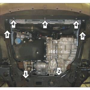 Защита Двигатель, Коробка переключения передач Chery Tiggo 8 Pro Max ( 2022- ) г. арт: 59007 photo2 Интернет магазин Автоаксессуаров Защита картера, МКПП, АКПП, РК, ТБ (Мотодор)