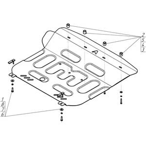 Защита Двигатель, Коробка переключения передач FAW Bestune T99 ( 2022- ) г. арт: 53903 photo3 Интернет магазин Автоаксессуаров Защита картера, МКПП, АКПП, РК, ТБ (Мотодор)