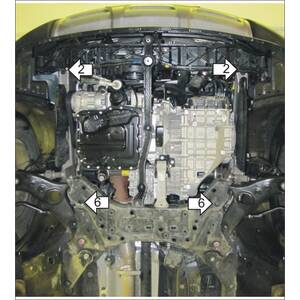 Защита Двигатель; КПП Hyundai Santa Fé III ( 2012-2018 ) г. арт: 50907 photo1 Интернет магазин Автоаксессуаров Защита картера, МКПП, АКПП, РК, ТБ (Мотодор)