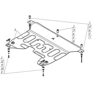 Защита Двигатель, Коробка переключения передач KIA Cee'd ( 2015-2018 ) г. арт: 51009 photo3 Интернет магазин Автоаксессуаров Защита картера, МКПП, АКПП, РК, ТБ (Мотодор)