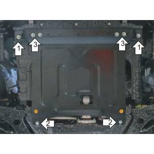 Защита Двигатель, Коробка переключения передач KIA Rio ( 2011-2015 ) г. арт: 50901-3 photo2 Интернет магазин Автоаксессуаров Защита картера, МКПП, АКПП, РК, ТБ (Мотодор)