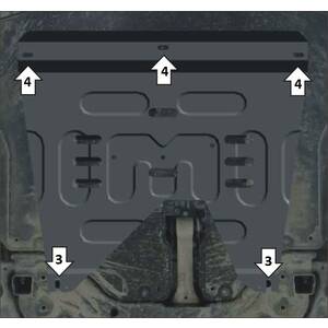 Защита Двигатель, Коробка переключения передач KIA Sorento Prime ( 2015-2017 ) г. арт: 51008 photo1 Интернет магазин Автоаксессуаров Защита картера, МКПП, АКПП, РК, ТБ (Мотодор)