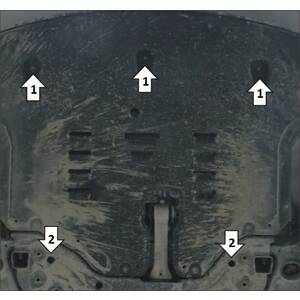 Защита Двигатель, Коробка переключения передач KIA Sorento Prime ( 2015-2017 ) г. арт: 51008 photo2 Интернет магазин Автоаксессуаров Защита картера, МКПП, АКПП, РК, ТБ (Мотодор)