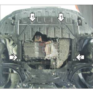 Защита Двигатель, Коробка переключения передач Mitsubishi Outlander III ( 2015-2017 ) г. арт: 51338-3 photo2 Интернет магазин Автоаксессуаров Защита картера, МКПП, АКПП, РК, ТБ (Мотодор)