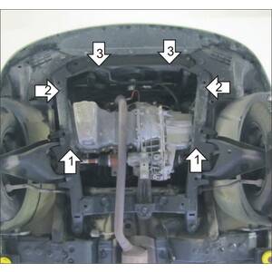 Защита Двигатель; КПП Renault Sandero ( 2008-2022 ) г. арт: 51706 photo2 Интернет магазин Автоаксессуаров Защита картера, МКПП, АКПП, РК, ТБ (Мотодор)