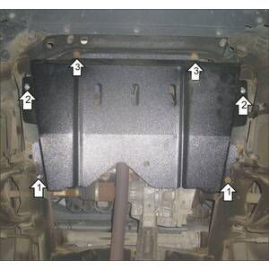 Защита Двигатель, Коробка переключения передач Renault Sandero Stepway ( 2009-2014 ) г. арт: 51706-10 photo1 Интернет магазин Автоаксессуаров Защита картера, МКПП, АКПП, РК, ТБ (Мотодор)