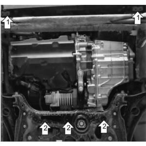 Защита Двигатель, Коробка переключения передач Skoda Karoq ( 2020-2022 ) г. арт: 52739 photo2 Интернет магазин Автоаксессуаров Защита картера, МКПП, АКПП, РК, ТБ (Мотодор)