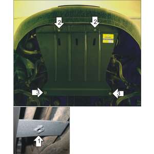 Защита Двигатель Audi A6 ( 2001-2004 ) г. арт: 00114-2 photo1 Интернет магазин Автоаксессуаров Защита картера, МКПП, АКПП, РК, ТБ (Мотодор)