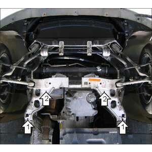 Защита Двигатель BMW 3 (e90) ( 2005-2008 ) г. арт: 00210-2 photo2 Интернет магазин Автоаксессуаров Защита картера, МКПП, АКПП, РК, ТБ (Мотодор)