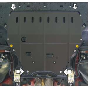 Защита Двигатель, Коробка переключения передач Citroen C4 Grand Picasso ( 2006-2010 ) г. арт: 00413-2 photo2 Интернет магазин Автоаксессуаров Защита картера, МКПП, АКПП, РК, ТБ (Мотодор)