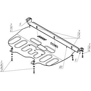 Защита Двигатель, Коробка переключения передач Citroen C5 X ( 2021- ) г. арт: 71601-2 photo3 Интернет магазин Автоаксессуаров Защита картера, МКПП, АКПП, РК, ТБ (Мотодор)