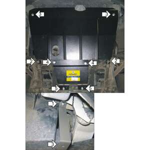 Защита Двигатель, Коробка переключения передач Dodge Caravan IV ( 2000-2007 ) г. арт: 00306-3 photo2 Интернет магазин Автоаксессуаров Защита картера, МКПП, АКПП, РК, ТБ (Мотодор)