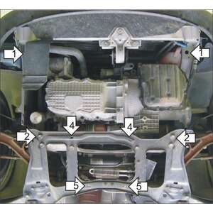 Защита Двигатель, Коробка переключения передач Dodge Caravan IV ( 2000-2007 ) г. арт: 00306-3 photo3 Интернет магазин Автоаксессуаров Защита картера, МКПП, АКПП, РК, ТБ (Мотодор)