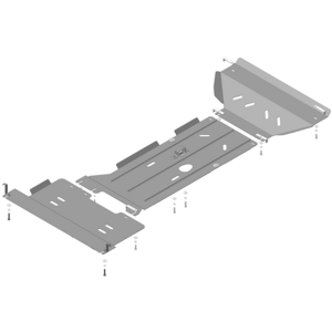 Кликните для увеличения изображения Защита Двигатель, Передний дифференциал, Коробка переключения передач, Радиатор, Раздаточная коробка Dodge Ram 1500 ( 2009-2015 ) г. арт: 02905-2