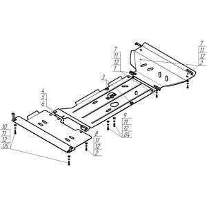 Кликните для увеличения изображения Защита Двигатель, Передний дифференциал, Коробка переключения передач, Радиатор, Раздаточная коробка Dodge Ram 1500 ( 2009-2015 ) г. арт: 02905-2