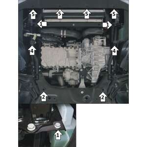 Защита Двигатель, Коробка переключения передач Exeed VX ( 2021- ) г. арт: 79005-3 photo2 Интернет магазин Автоаксессуаров Защита картера, МКПП, АКПП, РК, ТБ (Мотодор)