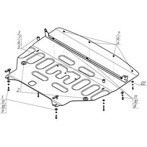 Защита Двигатель, Коробка переключения передач Exeed VX ( 2021- ) г. арт: 79005-3 photo3 Интернет магазин Автоаксессуаров Защита картера, МКПП, АКПП, РК, ТБ (Мотодор)