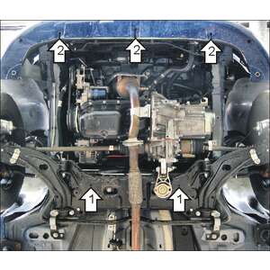 Защита Двигатель, Коробка переключения передач FIAT Doblo Panorama ( 2005-2015 ) г. арт: 00613-2 photo2 Интернет магазин Автоаксессуаров Защита картера, МКПП, АКПП, РК, ТБ (Мотодор)