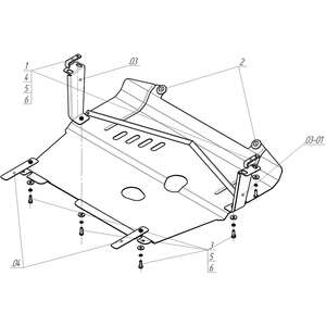 Защита Двигатель, Коробка переключения передач, Радиатор Ford Transit ( 2000-2006 ) г. арт: 00741-3 photo3 Интернет магазин Автоаксессуаров Защита картера, МКПП, АКПП, РК, ТБ (Мотодор)