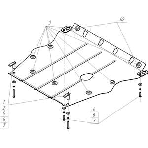 Кликните для увеличения изображения Защита Двигатель, Коробка переключения передач Honda CR-V II ( 2001-2004 ) г. арт: 00824-2