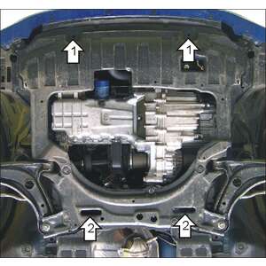 Защита Двигатель; КПП Honda Jazz ( 2002-2008 ) г. арт: 00814 photo2 Интернет магазин Автоаксессуаров Защита картера, МКПП, АКПП, РК, ТБ (Мотодор)