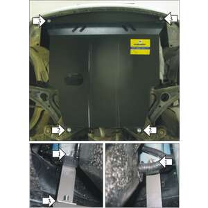 Защита Двигатель, Коробка переключения передач Hyundai Getz ( 2002-2005 ) г. арт: 00909-2 photo1 Интернет магазин Автоаксессуаров Защита картера, МКПП, АКПП, РК, ТБ (Мотодор)