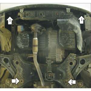 Защита Двигатель, Коробка переключения передач Hyundai Getz ( 2002-2005 ) г. арт: 00909-2 photo2 Интернет магазин Автоаксессуаров Защита картера, МКПП, АКПП, РК, ТБ (Мотодор)