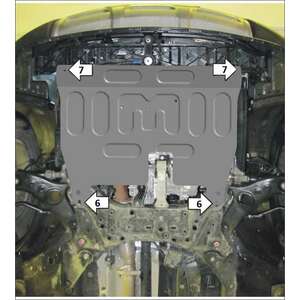 Защита Двигатель, Коробка переключения передач Hyundai Santa Fé Premium ( 2015-2018 ) г. арт: 70907-2 photo1 Интернет магазин Автоаксессуаров Защита картера, МКПП, АКПП, РК, ТБ (Мотодор)