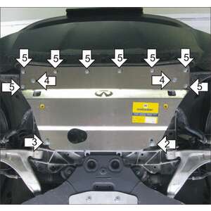 Защита Двигатель Infiniti QX 70 ( 2014-2017 ) г. арт: 08007-8 photo1 Интернет магазин Автоаксессуаров Защита картера, МКПП, АКПП, РК, ТБ (Мотодор)