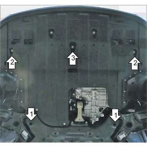Защита Двигатель, Коробка переключения передач KIA Cerato ( 2016-2018 ) г. арт: 71009-2 photo2 Интернет магазин Автоаксессуаров Защита картера, МКПП, АКПП, РК, ТБ (Мотодор)