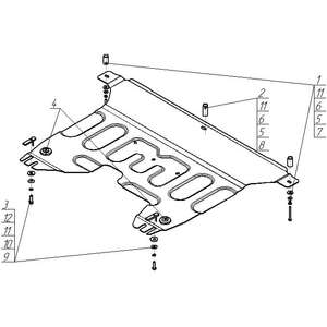 Защита Двигатель, Коробка переключения передач KIA Cerato ( 2016-2018 ) г. арт: 71009-2 photo3 Интернет магазин Автоаксессуаров Защита картера, МКПП, АКПП, РК, ТБ (Мотодор)