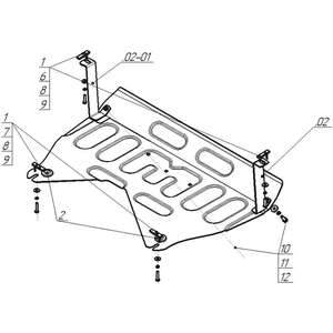 Защита Двигатель, Коробка переключения передач KIA Sportage ( 2010-2016 ) г. арт: 70904-2 photo2 Интернет магазин Автоаксессуаров Защита картера, МКПП, АКПП, РК, ТБ (Мотодор)