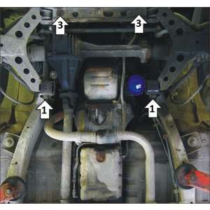 Защита Двигатель, Передний дифференциал, Радиатор KIA Sportage ( 1994-2005 ) г. арт: 01003-2 photo3 Интернет магазин Автоаксессуаров Защита картера, МКПП, АКПП, РК, ТБ (Мотодор)