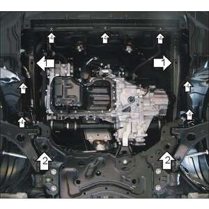 Защита Двигатель, Коробка переключения передач Mazda 3 ( 2011-2013 ) г. арт: 01126-2 photo2 Интернет магазин Автоаксессуаров Защита картера, МКПП, АКПП, РК, ТБ (Мотодор)