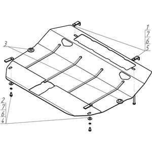 Защита Двигатель, Коробка переключения передач Mazda CX-7 ( 2006-2009 ) г. арт: 01122-3 photo3 Интернет магазин Автоаксессуаров Защита картера, МКПП, АКПП, РК, ТБ (Мотодор)