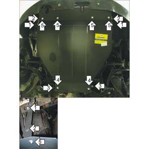 Защита Двигатель, Коробка переключения передач Mitsubishi Galant VIII ( 1996-2004 ) г. арт: 01311-3