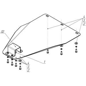 Защита Раздаточная коробка Mitsubishi L 200 ( 2014-2015 ) г. арт: 11306-2