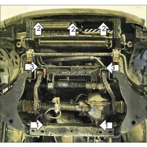 Защита Двигатель, Радиатор, Передний дифференциал Mitsubishi L 200 ( 2014-2015 ) г. арт: 71302-2 photo2 Интернет магазин Автоаксессуаров Защита картера, МКПП, АКПП, РК, ТБ (Мотодор)