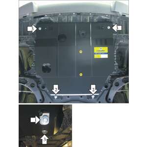 Кликните для увеличения изображения Защита Двигатель, Коробка переключения передач Mitsubishi Lancer X ( 2007-2012 ) г. арт: 01333-2