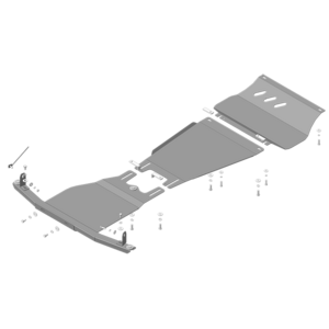 Защита Двигатель, Коробка переключения передач, Передний дифференциал, Раздаточная коробка Mitsubishi Pajero Sport III ( 2016-2021 ) г. арт: 11339-4