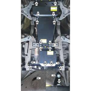 Защита Двигатель, Коробка переключения передач, Передний дифференциал, Раздаточная коробка Mitsubishi Pajero Sport III ( 2016-2021 ) г. арт: 11339-4