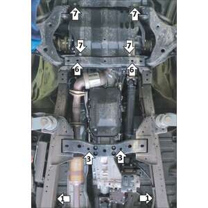 Защита Двигатель, Коробка переключения передач, Передний дифференциал, Раздаточная коробка Mitsubishi Pajero Sport III ( 2016-2021 ) г. арт: 11339-4