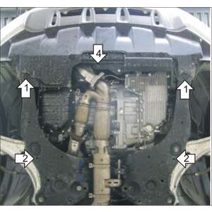 Защита Двигатель, Коробка переключения передач Nissan Murano ( 2010-2016 ) г. арт: 01439-2 photo2 Интернет магазин Автоаксессуаров Защита картера, МКПП, АКПП, РК, ТБ (Мотодор)